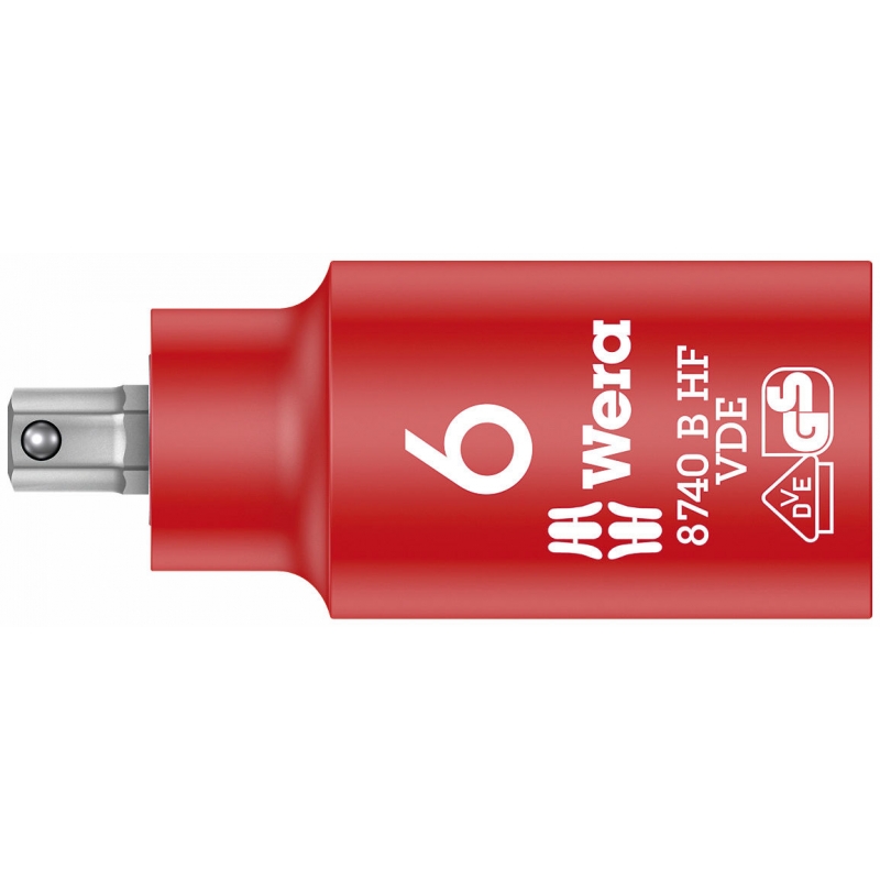 WERA Inbus VDE Bitdop  6.0 x 55 mm-3/8"-aandrijving 05004902001 4313288210159