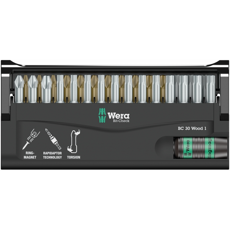 WERA Bit-Check 30 Wood 1 30-delig 05057433001 4013288179807 WERA Bit-Check 30 Wood 1 30-delig 05057433001 4013288179807