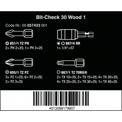WERA Bit-Check 30 Wood 1 30-delig 05057433001 4013288179807 WERA Bit-Check 30 Wood 1 30-delig 05057433001 4013288179807