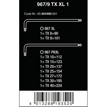 Hoteche 14-delige zeskantsleutelset (metric&torx) T-handvat CRV
