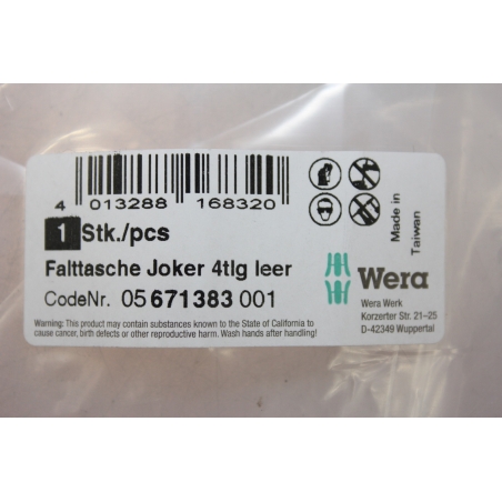 WERA Etui(leeg) voor 8 Joker steeksleutels WERA Etui(leeg) voor 8 Joker steeksleutels