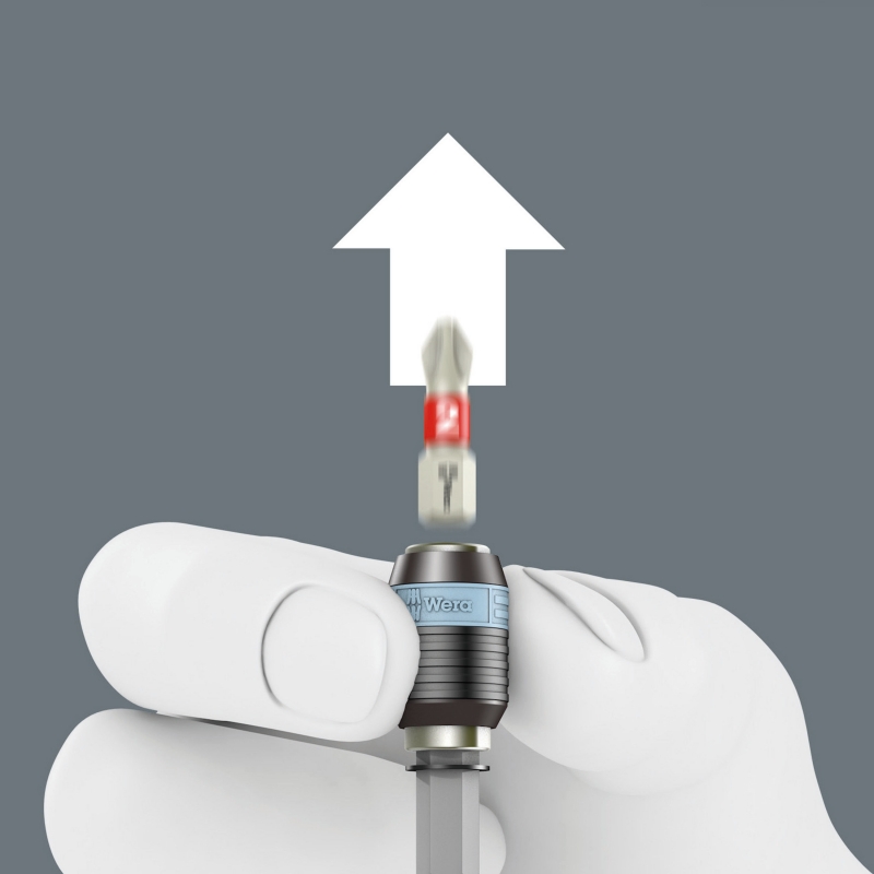 WERA 3816 R Bits-Handhouder met Rapidaptor snelwisselhouder RVS 05051465001 4013288127570