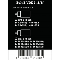 WERA Belt B VDE TORX® en Inbus Bitdoppen set-3/8"-aandrijving 05004930001 4013288210234 WERA Belt B VDE TORX® en Inbus Bitdoppen set-3/8"-aandrijving 05004930001 4013288210234
