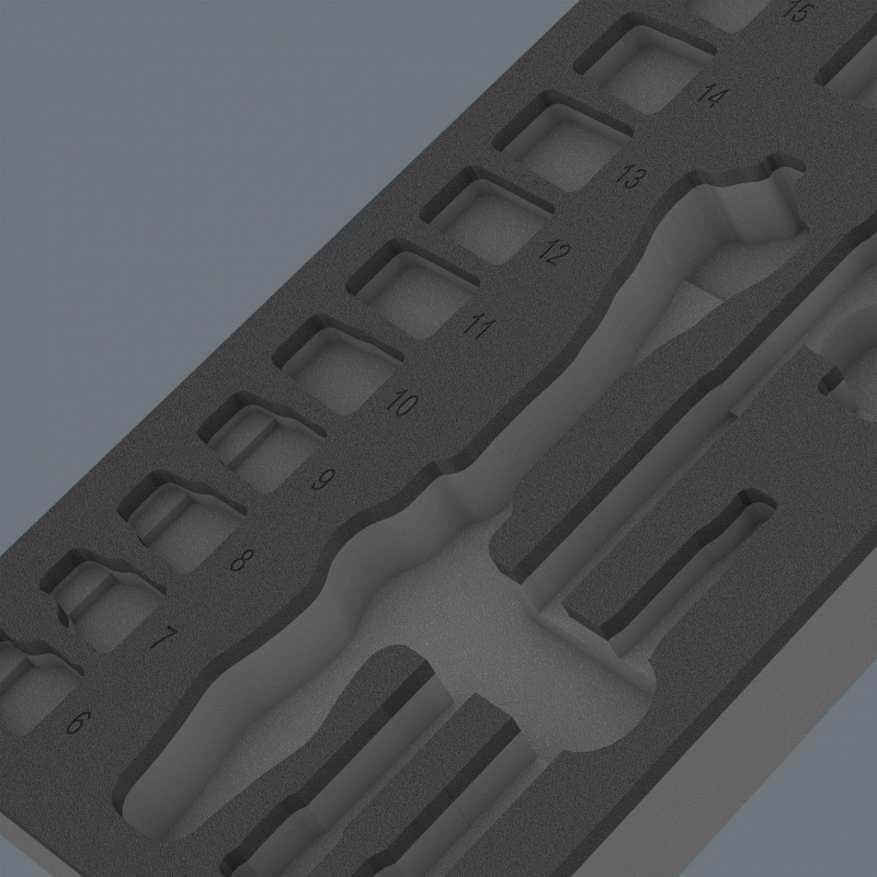 WERA 9821 lege inlay voor 8000 B Zyklop ratel 3/8" Set 1  05137321001 4013288225467