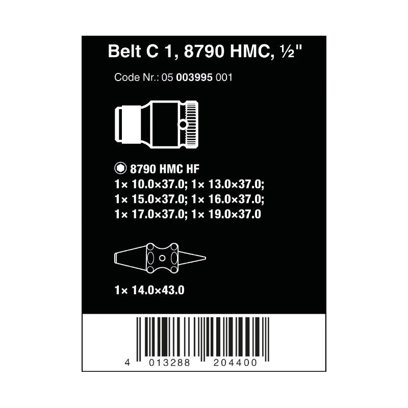 WERA BELT C 1 ZYKLOP DOPPEN SET, MET VASTHOUDFUNCTIE, 1/2\\" -AANDR...