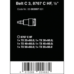 WERA BELT C 3 TORX® HF ZYKLOP BITDOPPEN SET TORX®, MET VASTHOUDFUNC... WERA BELT C 3 TORX® HF ZYKLOP BITDOPPEN SET TORX®, MET VASTHOUDFUNC...