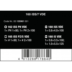 WERA 160 iSS/7 Schroevendraaierset-Extra Slim- Kraftform Plus Serie...