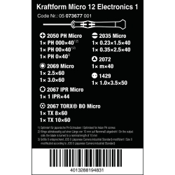 WERA Kraftform Micro 12 Electronics 1 Micro-schroevendraaierset. - ...