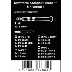 WERA Kraftform Kompakt Micro- set/11B. - WeraGereedschap.nl