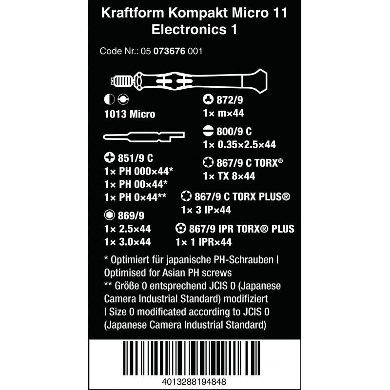 WERA Kraftform Kompakt Micro 11 Electronics 1 - WeraGereedschap.nl