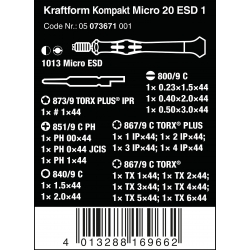 WERA Kraftform ESD K Micro-Set 20 SB - WeraGereedschap.nl