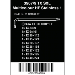 WERA  TORX®-sleutelset-RVS-XXL 05 022689 001  4013288207128