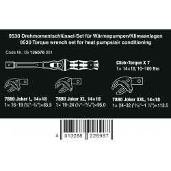 WERA 9530 draaimomentsleutelset 05136076001 4013288228987