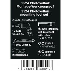 WERA 9524 Zonnepaneel-montageset 05136043001  4013288228017