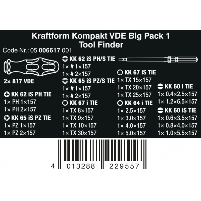 Wera Kraftform Kompakt VDE Big Pack 1 05006617001  4013288229557