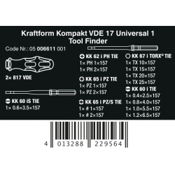 Wera Kraftform Kompakt VDE 17  Tool Finder 05006611001 4013288229564