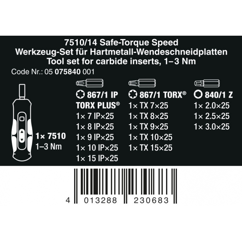 WERA 7510/14 Safe-Torque Speed (1-3Nm) 4013288230683 05075840001