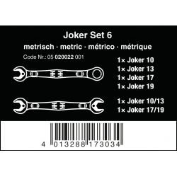 WERA 6000/6002 Joker 6-delige Steeksleutelratel 4013288173034 020022 WERA 6000/6002 Joker 6-delige Steeksleutelratel 4013288173034 020022