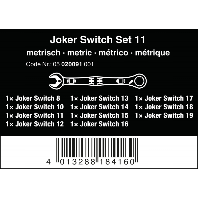 WERA 6001 Joker Switch 11-delige Steeksleutelratelset - WeraGereeds... WERA 6001 Joker Switch 11-delige Steeksleutelratelset - WeraGereeds...