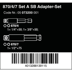 WERA 073200 870/4/7 Set A SB - WeraGereedschap.nl4013288139115