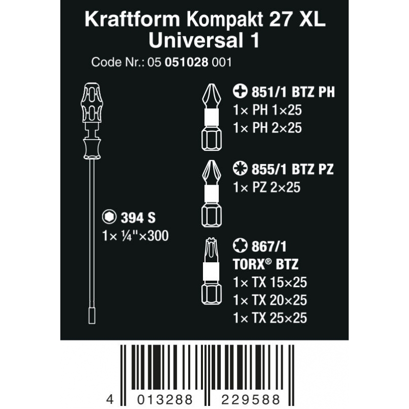 WERA Kraftform Kompakt 27 XL Universal 1 4013288229588 05051028001 WERA Kraftform Kompakt 27 XL Universal 1 4013288229588 05051028001