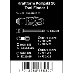 WERA Kraftform Kompakt 20 Tool Finder 1 - WeraGereedschap.nl WERA Kraftform Kompakt 20 Tool Finder 1 - WeraGereedschap.nl