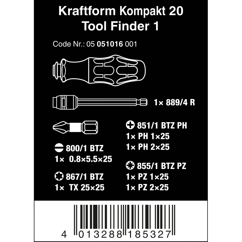 WERA Kraftform Kompakt 20 Tool Finder 1 - WeraGereedschap.nl WERA Kraftform Kompakt 20 Tool Finder 1 - WeraGereedschap.nl