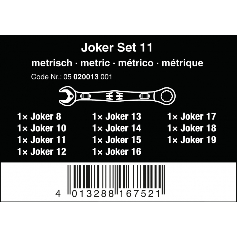 WERA 6000 Joker 11-delige Steeksleutelratel set