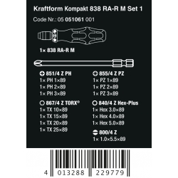 WERA Kraftform Kompakt 838 RA-R M Set 1, 05051061001  4013288229779 WERA Kraftform Kompakt 838 RA-R M Set 1, 05051061001  4013288229779