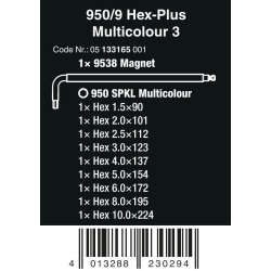 WERA 950/9 Stiftsleutelset in houder 4013288230294 05 133165 001