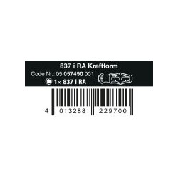 WERA 837 i RA VDE-klinghouder  ratelfunctie, 05057490001 4013288229700