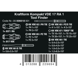 Wera VDE 17 RA 1 Tool Finder,ratelhandgreep 05006618001  4013288229694