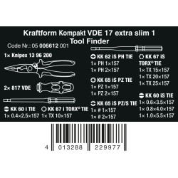WERA/KNIPEX VDE/17 Extra Slim 1-Toolfinder 05006612001  4013288229977