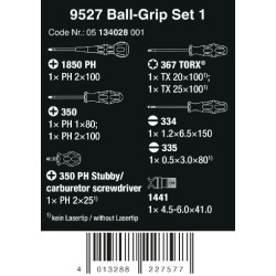 WERA Kraftform 9-delig Ball-Grip Set 1 05134028001 4013288227577 WERA Kraftform 9-delig Ball-Grip Set 1 05134028001 4013288227577
