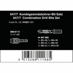 WERA 847/7 Combiboor-bit set, 7 delig