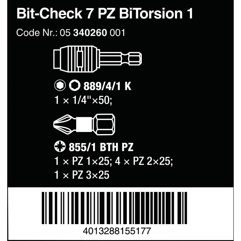 WERA BC 7 PZ Bitorsion 1 05340260001 4013288155177