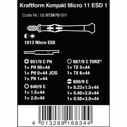 WERA Kraftform Kompakt Micro ESD/11 05073670001 4013288168344