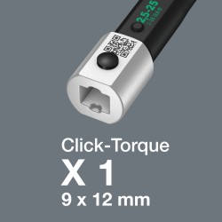 WERA Click-Torque x 1 instelbare draaimomentsleutel, 2,5-25 Nm, 9x12 4013288193773 05075651001 WERA Click-Torque x 1 instelbare draaimomentsleutel, 2,5-25 Nm, 9x12 4013288193773 05075651001