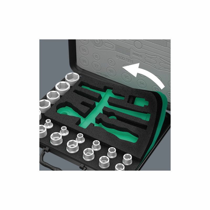 WERA 8100 SA 2 All-in Zyklop Speed-ratelset - 1/4"-aandrijving met vasthoudfunctie 05003533001 4013288121103