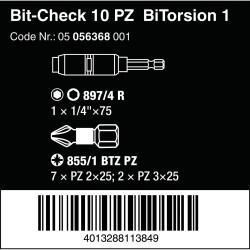 WERA BC 10 PZ Bitorsion 1 05056368001 4013288113849