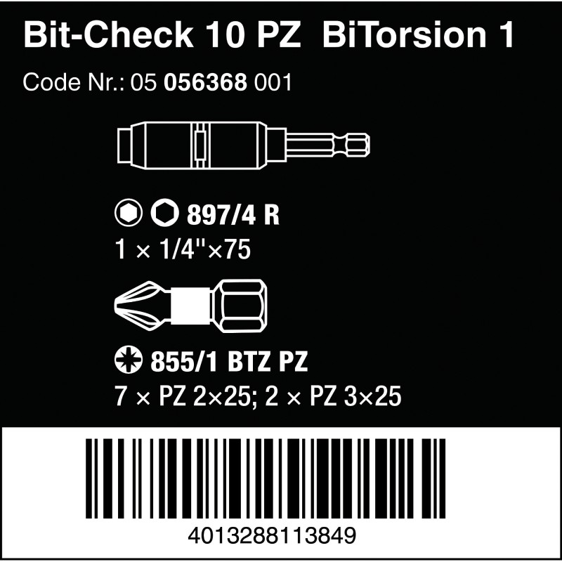 WERA BC 10 PZ Bitorsion 1 05056368001 4013288113849