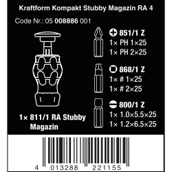 WERA Kraftform Kompakt Stubby Magazin RA 4 WERA Kraftform Kompakt Stubby Magazin RA 4
