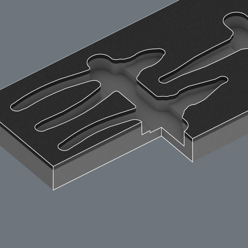 WERA 9784 Schuimrubberen inzetstuk met KNIPEX tangen Set VDE 1