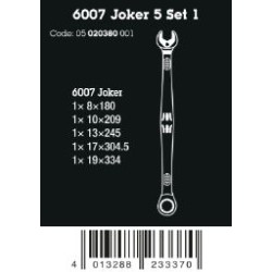 WERA 6007 Joker 5 set 1 Steek-ringratelsleutelset, 5-delig, extra lang 020380 4013288233370