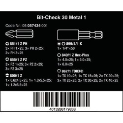 WERA Bit-Check BC 30 Metal 1, 29 bits hard - WeraGereedschap.nl WERA Bit-Check BC 30 Metal 1, 29 bits hard - WeraGereedschap.nl