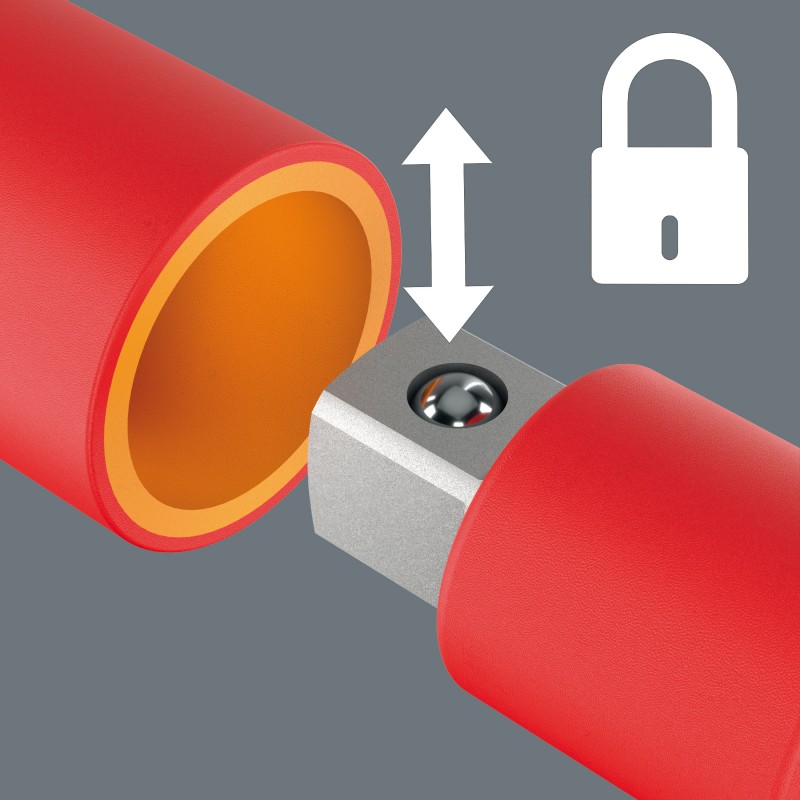 WERA 410 i VDE A RA T-grip adapterschroevendraaier voor 1/4'' doppen