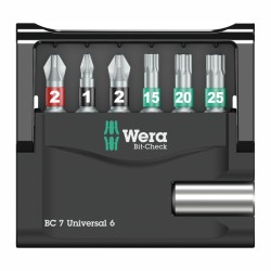 WERA Bit-Check BC 7 Tool Finder 1, 6 bits hard