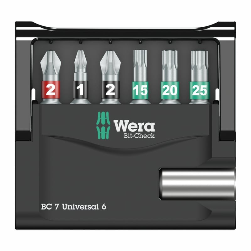 WERA Bit-Check BC 7 Tool Finder 1, 6 bits hard