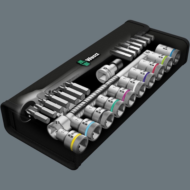 WERA 8100 SC 7 Zyklop Metal ratelset doorsteekvierkant, 1/2" aandrijving, metrisch, 28-delig WERA 8100 SC 7 Zyklop Metal ratelset doorsteekvierkant, 1/2" aandrijving, metrisch, 28-delig