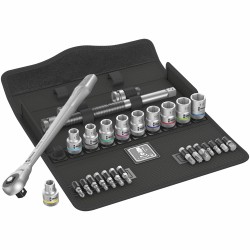 WERA 8100 SC 7 Zyklop Metal ratelset doorsteekvierkant, 1/2" aandrijving, metrisch, 28-delig